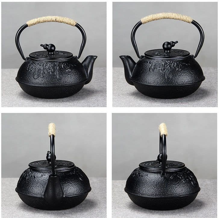 Hulu black cast iron teapot — view 2